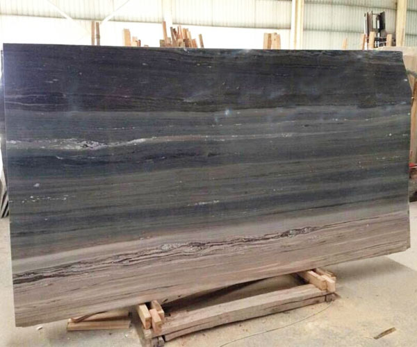 Elegant dark wooden vein blue marble