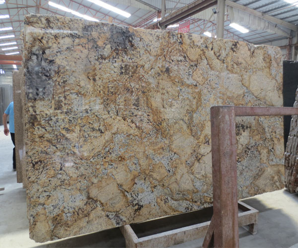 Brazil pizza gold granite slab