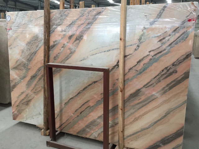 Italy pink rosa aurora white marble slab