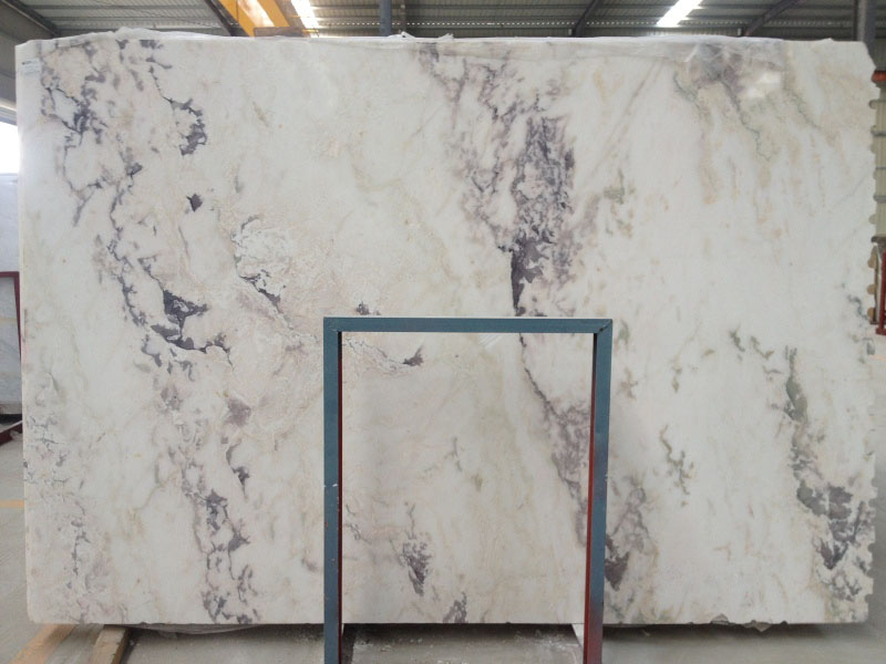 Franch purple veined roland white marble slab