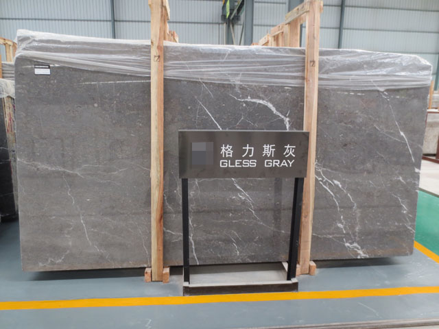 Italy white veined gless gray marble slab