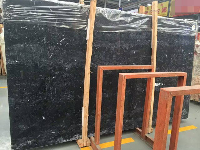 China white veined black marble