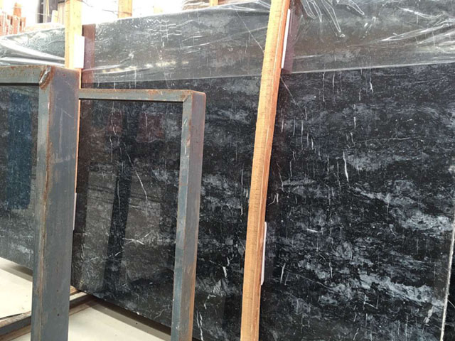 China white veined castle black marble