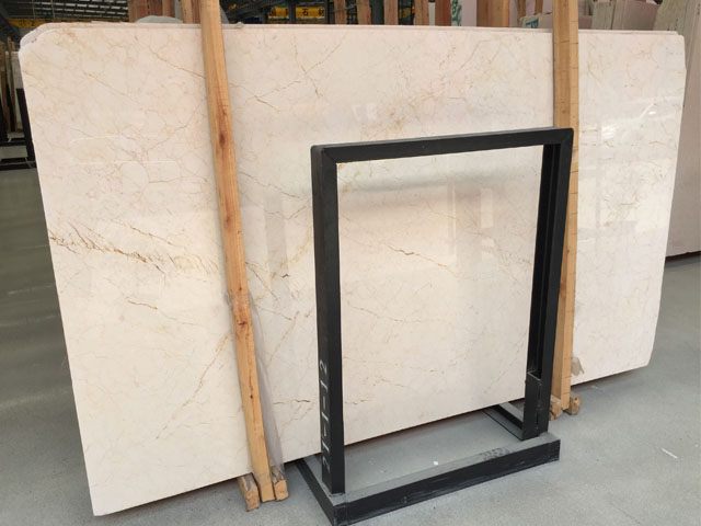 China veined rosa beige marble slab