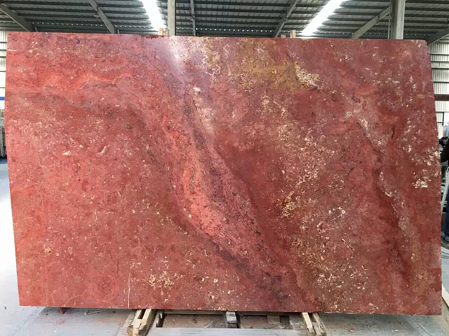 Iran honed red travertine slab