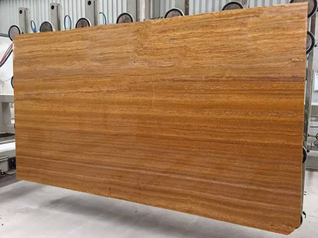 Chinese golden yellow wood grain Travertine