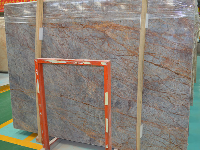 Chinese red veins purple marble slab