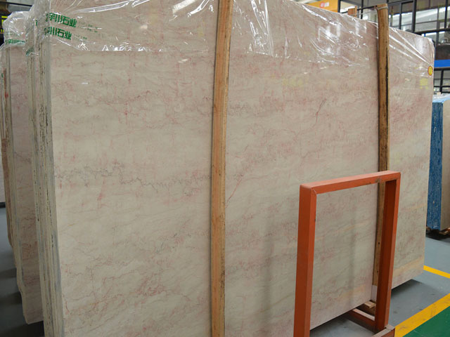 China pink rose marble slab