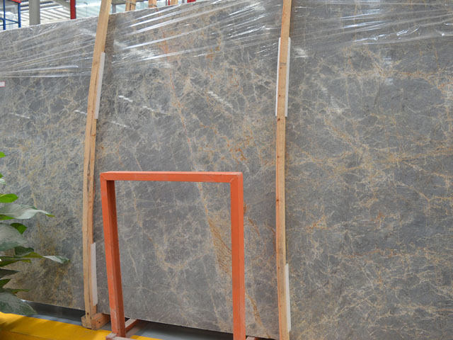 Italian Provence golden veins crystal grey mable slab