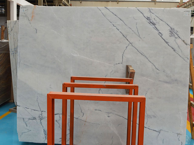 Chinese white marble with black veining