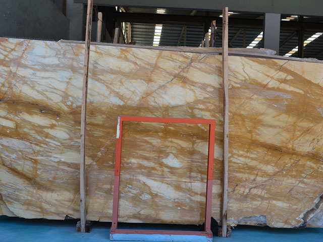 Italian siena gold veins yellow marble slab