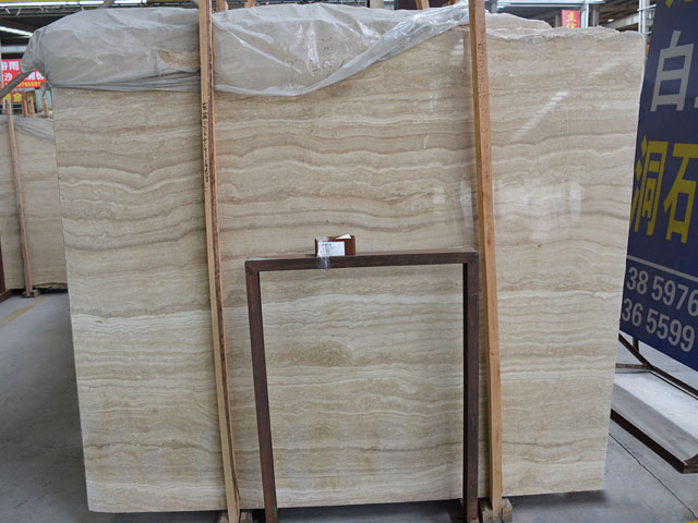 Imported Turkish wavy grain cream beige travertine