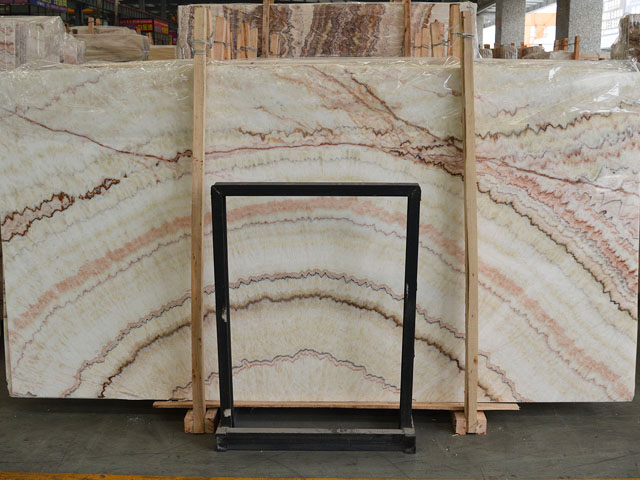 Chinese red veins rainbow jade  white marble