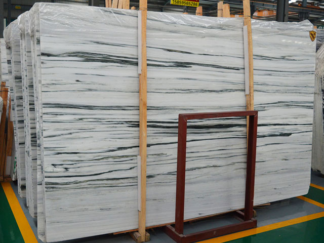 Chinese emerald wood white marble with black veins