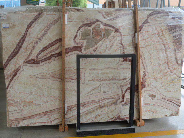 Chinese red spider veins beige marble