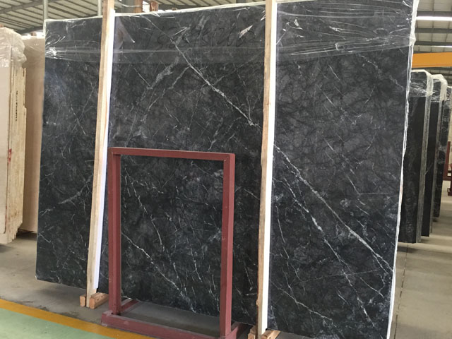 Italian white veins grigio carnico black marble