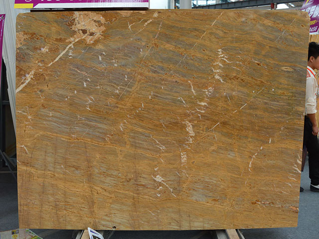 Spain Barcelona golden vein yellow marble slab