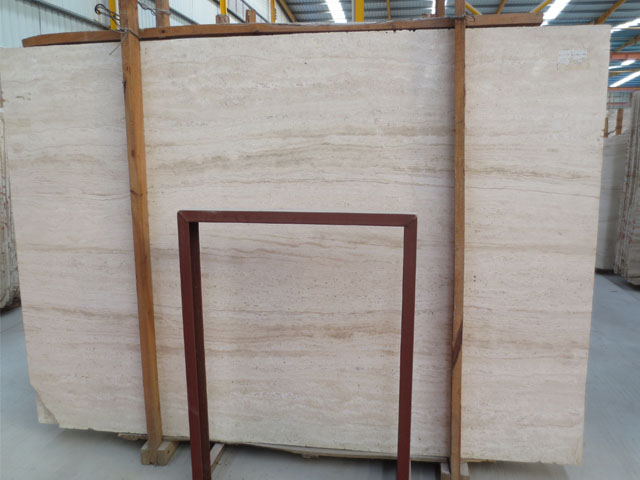 Iran white wood veins travertine slab