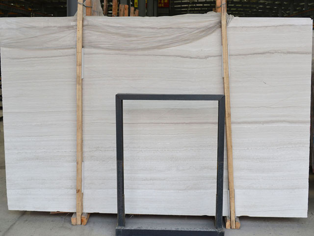 China guizhou wood vein white marble slab