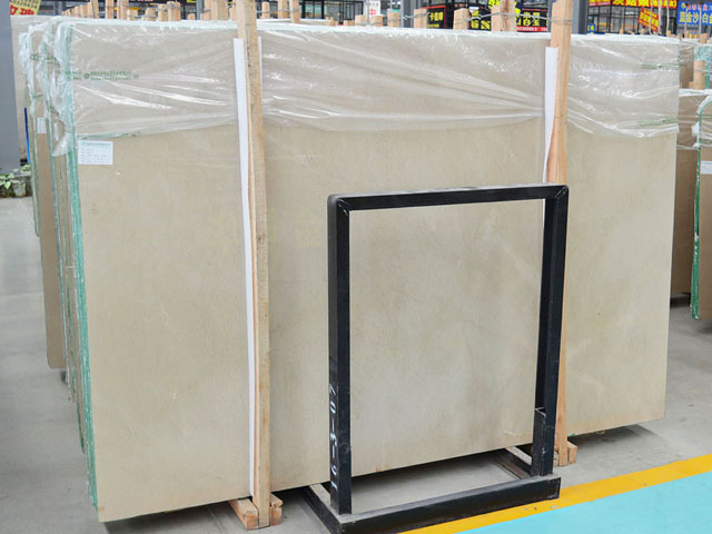 Chinese bright color beige marble slab