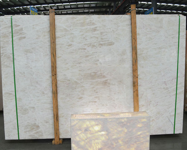 China Hibiscus onyx white emperador marble slab