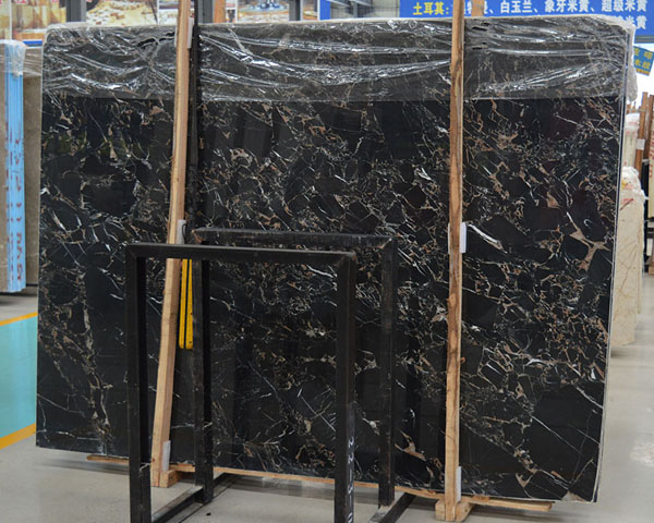 Golden vein Athens black portopo marble slab