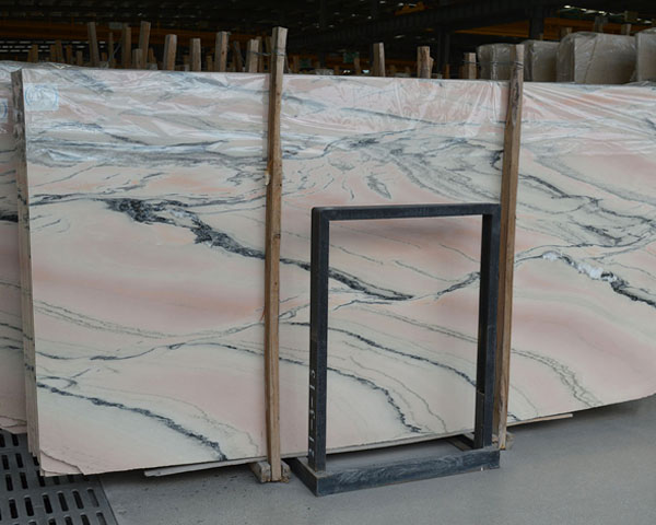 Italian grey wavy grain pink marble stone