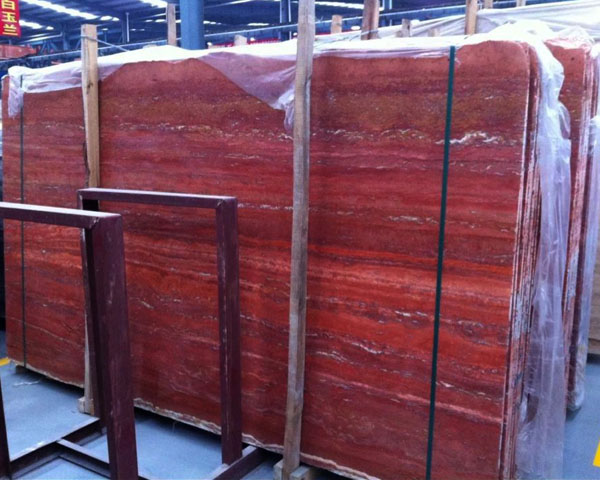 Imported Iran A grade red travertine slab