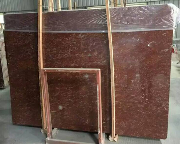 Red rose dark color marble slab