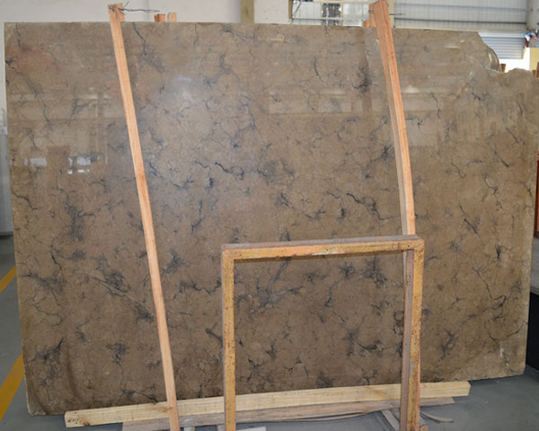 Imported batty grey vein brown marble slab