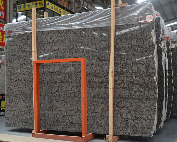 Classical gray tree bark vein marble slab