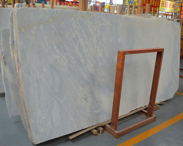 Top quality white vein blue sky marble slab