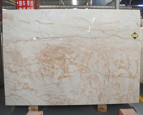 crystal cream rose beige onyx slab