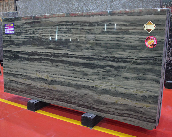 Green wood grain grey onyx marble slab