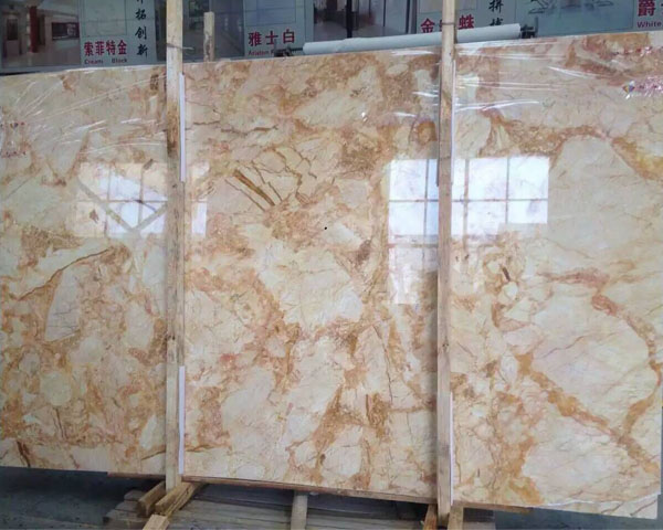 Gold phoenix veins beige marble flooring tile