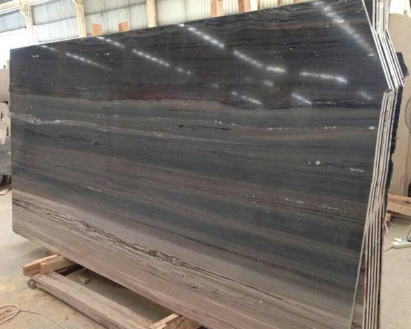 Italian dark wood grain blue palissandro marble