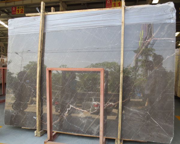 Polished perry dark grey marble slab