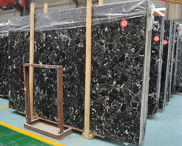 China black Ice dapple marble with white veins