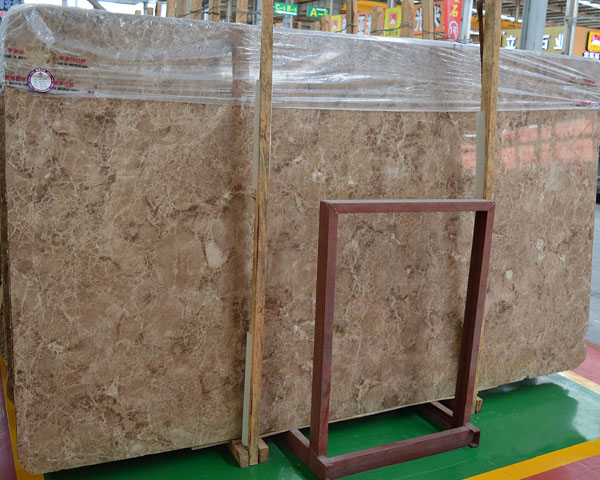 China crystal light emperador brown marble slab