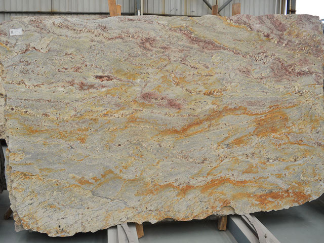 Fantastic golden giallo yellow granite slab for sale