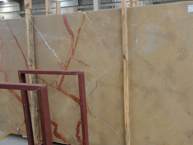 Light color burleigh beige marble slab for sale