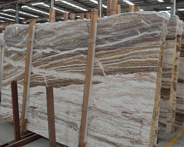 Gold vein white travertine marble for flooring tiles