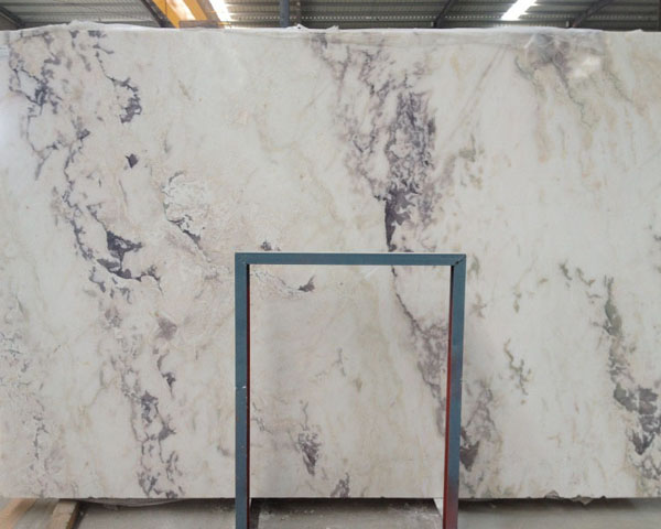 China purple violet vein white marble slab price