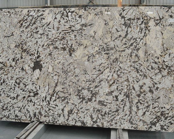 Grey bamboo vein hoar white marble slab China