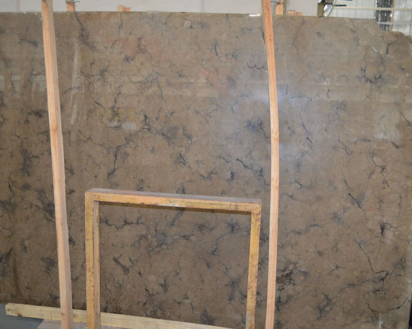 Natural batty grey vein brown marble slab