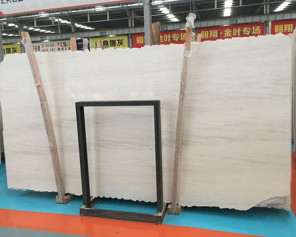 Portugal white wood serpeggiante marble slab