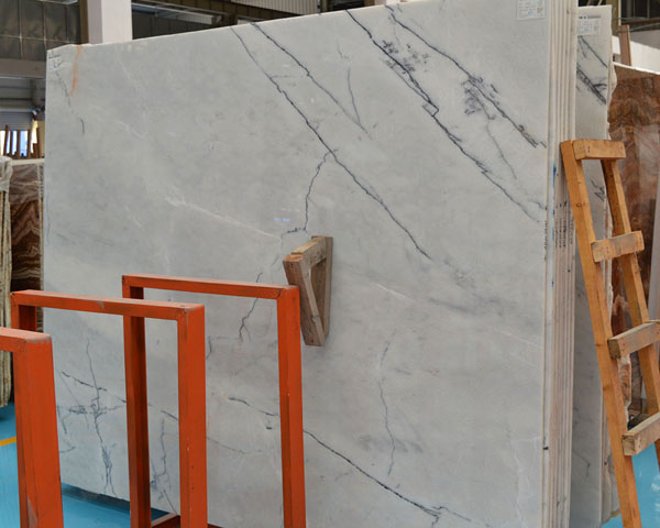 Grey line hoar white onyx slab price 2cm