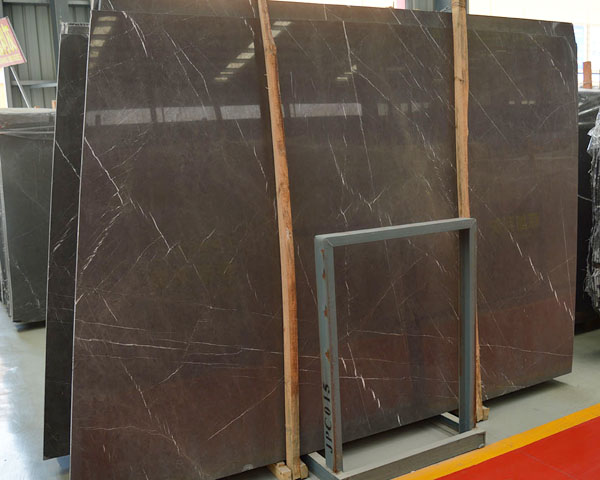 Bulgaria dark grey marble slab with white veins