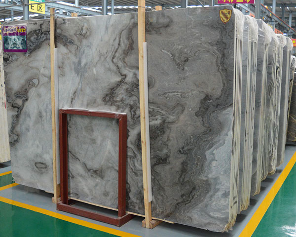 Polished phantom sand wavy grain marble slab