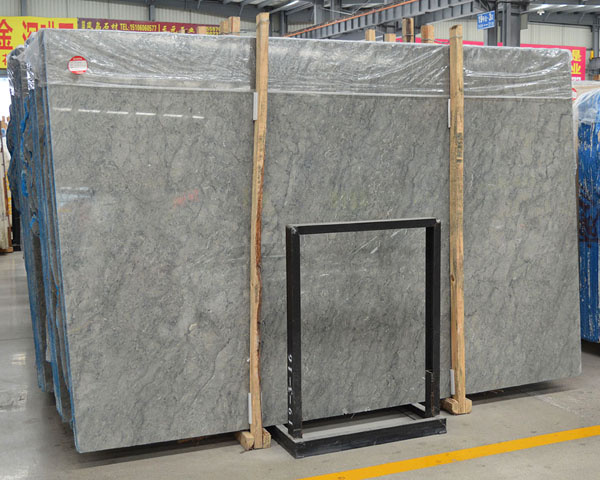 China polished blue rose vein grey marble slab